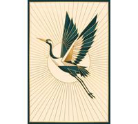 Art Deco Crane Vintage Elegance in Flight Journal: a GRAPH notebook for self-expression