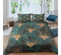 Art Deco designSet Di Copripiumino morbida microfibra 3 Pezzi stampa di 3D con cerniera Vintage fan pattern copripiumino con federa soffice ultra morbido e traspirante for bambini Double（200x200cm）