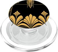 Art Deco Giallo Geometrico Vintage Elegante Cornice Design PopSockets PopGrip per MagSafe