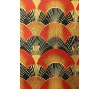 Art Deco Notebook | Journal Paperback 120 pages 6 x 9 Inches: Red and Gold Colours