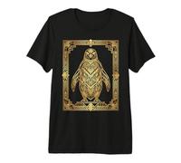 Art Deco Penguin Geometric Stylized Design Maglietta Premium