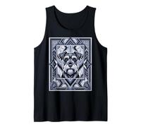 Art Deco Schnauzer Cane Retro Geometrico Canotta