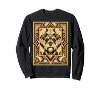 Art Deco Schnauzer Cane Retro Geometrico Felpa