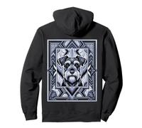 Art Deco Schnauzer Cane Retro Geometrico Felpa con Cappuccio