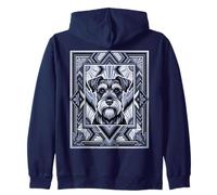 Art Deco Schnauzer Cane Retro Geometrico Felpa con Cappuccio
