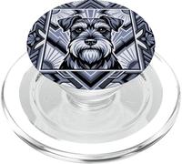Art Deco Schnauzer Cane Retro Geometrico PopSockets PopGrip per MagSafe