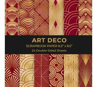 Art Deco Scrapbook Paper 8.5” x 8.5”: Roaring 20s Geometric Craft Paper | 12 Elegant Designs | 24 Double-Sided Sheets for Scrapbooking, Journaling and Crafting
