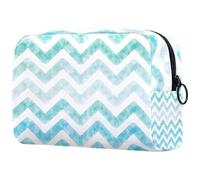 Art Design Triangolare Ripple Cosmetic Bag per le donne, borsa da viaggio borsa grande trucco pratico sacchetto organizzatore borsa con cerniera, Multi, 18.5x7.5x13cm/7.3x3x5.1in, Beauty case