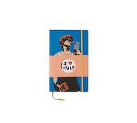 Art&Design24 Taccuino Ufficiale TVBOY, Grafica David the Tourist, Segnalibro ed Elastico Giallo, 240 Fogli Bianchi, Carta 70 gr Ecologica, Formato 13x21 cm