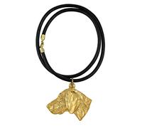 Art-Dog Collana esclusiva per canicon placcatura in oro 24 ct - Capolavoro di gioielleria fatto a mano per gli amanti dei cani - Collane per cani placcate in oro per uomo e donna - Weimaraner