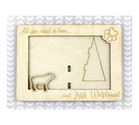 Art-Dog Cornice per foto con incisione per cani - Cornice in legno personalizzata per amanti dei cani - Cornice personalizzata fatta a mano - 18,5x13,5 cm - Irish Wolfhound