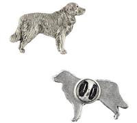 Art-Dog Edizione Unica Spilla per Cane in Argento Elegante Cofanetto - Fatta a Mano Placcata in Argento - Spilla in Argento Gioielli - Golden Retriever - 2,3x2,9x4 cm