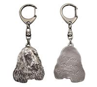 Art-Dog Portachiavi simpatico cane - Collezione esclusiva Portachiavi simpatico English Cocker Spaniel - Graziosi portachiavi placcati in argento con lucchetto da 2,5 cm - 5,1x4,1x9,7 cm