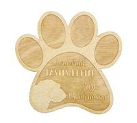 Art-Dog Sottobicchiere per Tazza per Cani - Sottobicchiere in Legno a Forma di Zampa per Amanti dei Cani - Incisione di Alta Qualità Fatta a Mano - 9,5x10 cm Irish Wolfhound
