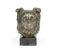 Art-Dog Statua in marmo del cane - Collezione ArtDog in edizione unica - Scultura in bronzo fuso a freddo fatta a mano per gli amanti dei cani da interno - Statua Border Collie
