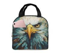 Art Eagle - Borsa termica per il pranzo, per donne e uomini, riutilizzabile, portatile, a prova di perdite, con tasca frontale, per viaggi, picnic, ufficio, lavoro