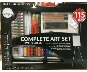 ART EASEL STUDIO SET - Daler Rowney - tecnica mista - 115 pezzi - CON CAVALLETTO