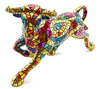 Art Escudellers - Statuette decorative in mosaico, edizione limitata, in resina, dipinta a mano, con tecnologia moderna TRENCADIS, stile Gaudí 31 cm - 40 cm TORO