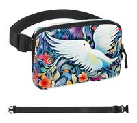 Art Flower Dove-1790 Marsupio per uomini e donne, marsupio con tracolla regolabile, alla moda, borsa a tracolla ovunque, per viaggi all'aperto, corsa, escursionismo, multicolore, 4 x 23 x 15 cm,