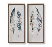 Art For The Home Dipinto Piume incorniciate Stampa su tela Wall Art Set di 2