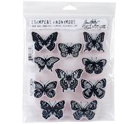 Art Gone Wild Tim Holtz Flutter cling Timbro Set, Multicolore