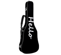 Art Greets Letters 83 - Custodia per chitarra acustica con 2 tasche, tracolla regolabile e gancio posteriore, adatta per chitarre elettriche, bassi e chitarre classiche, Arte Saluta Lettere,