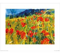 Art Group Il Gruppo di Arte Chris Forsey (South Downs Papaveri) - Stampa Artistica 40 x 50 cm, Carta, Multicolore, 40 x 50 x 1.3 cm