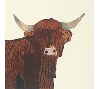 Art Group Julia Burns Highland Cow, Stampa su Tela, Cotone, Multicolore, 30 x 30 x 1,3 cm