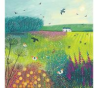 Art Group The Jo Grundy Midsummer Meadow - Stampa su Tela, Cotone, Multicolore, 1,8 x 85 x 85 cm