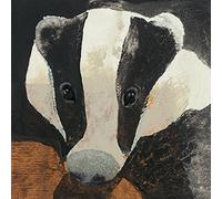 Art Group The Julia Burns Badger - Stampa su Tela, Cotone, Multicolore, 1,8 x 30 x 30 cm