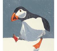 Art Group The Julia Burns Puffin Stampa su Tela, Cotone, Multicolore, 30 x 30 x 1,3 cm