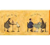 Art Group The Sam Toft Two Tea For Three Stampa su tela, Cotone, Multicolore, 1,8 x 50 x 100 cm