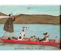Art Group The Sam Toft Woofing Lungo sul fiume Stampa su tela, in cotone, multicolore, 1,8 x 30 x 40 cm