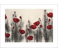 Art Group The Stampa Artistica con Papaveri Rossi Hans Andkjaer, su Carta, Multicolore, 60 x 80 x 1,3 cm