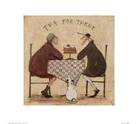 Art Group The Tea for Three 2 Sam Toft - Stampa artistica su carta, multicolore, 40 x 40 x 1,3 cm