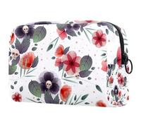 Art Ink Rain Deer Green Leaves Cosmetic Makeup Bag Piccola borsa da viaggio con cerniera Borsa da toilette portatile Organizer per trucco per donne ragazze, Multicolore 04, 18.5x7.5x13cm/7.3x3x5.1in