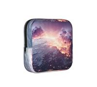 Art is Explosion - Borsa compatta per assorbenti igienici, da donna, portatile ed elegante, con cerniera per il trasporto quotidiano