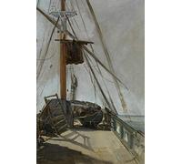 Art Journal: Édouard Manet - The ship's deck - Art Cover College Ruled Notebook | 110 Pages