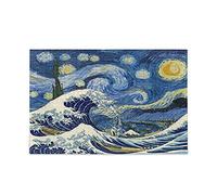 Art Kanagawa Surf Van Gogh Star Night Puzzle 1000 Pezzi per Adulti Bambino di Puzzle Classici con Stampa ad Alta Definizione (70x50cm)