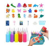 , Art Kit, 10 Gel Bottles with 12 Shapes, Squishy Toy Maker with Fun Feature, Complete Social Play Educational Gear Portable Build, Birthday Party for Classroom Home