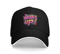 Art Letter Stampato Sun Baseball cap Primavera Femmina Maschio Wake Up Design Trucker Cappello Caldo y2k Carino Palestra All'aperto Cappellini da Baseball