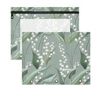 Art Lily, astuccio portamatite portatile per raccoglitori a 3 anelli, confezione da 2, per studenti e per la casa, colore: grigio chiaro