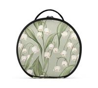 Art Lily of the Valley, borsa da viaggio neutra con scomparti e maniglia, elegante borsa da toilette da donna con divisori regolabili 27,9 cm