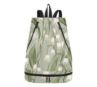 Art Lily Of Valley Neutro Coulisse Borse da palestra Yoga Nuoto piccole borse da palestra con Wet Dry Scomparti mochila para laptop