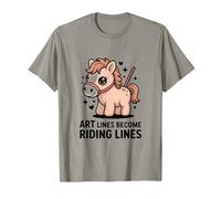 Art Lines Diventa Equitazione Lines Cute Pony Horse Maglietta
