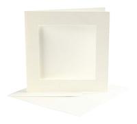 Art-Manufacture-Design - Biglietti con passepartout di forma quadrata, 12,5 x 12,5 cm, 10 pz, colore: Bianco grezzo