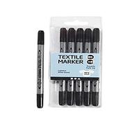 Creativ 100263 Company 6-Piece Fabric Markers, Black
