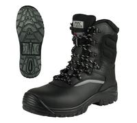 ART.MAS Glocker Defence S3S SR FO - Stivali da lavoro invernali, isolamento termico, impermeabili, antiscivolo, con punta protettiva e protezione anti perforazione, caldi - Nero 41 EU