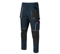 ART.MAS Pantaloni da Lavoro Classic Stretch Slim Fit Blu Navy | Robusto Tessuto in Tela Elastico, 10 Tasche, Elementi Riflettenti, Blu Mare, 48