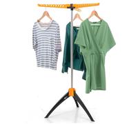 art moon Elm Stabile Stendino a Raggiera per 63 Gruce, Robusto Stendibiancheria, Appendiabiti Pieghevole e Salvaspazio a 3 Bracci, Carico Fino a 22kg